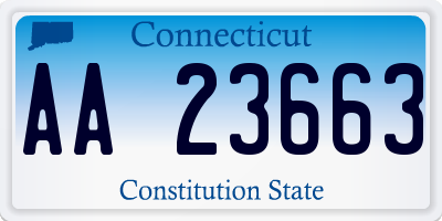 CT license plate AA23663