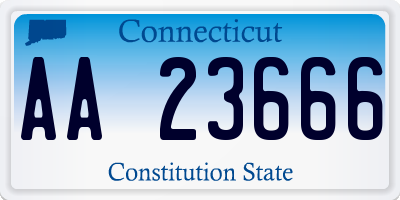 CT license plate AA23666