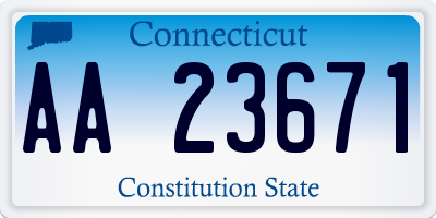 CT license plate AA23671