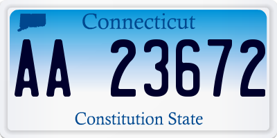 CT license plate AA23672