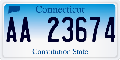 CT license plate AA23674