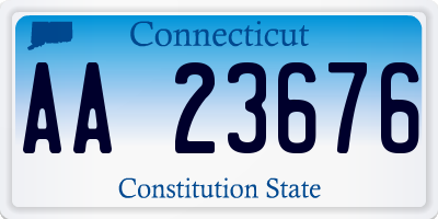 CT license plate AA23676