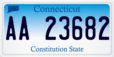 CT license plate AA23682