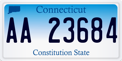CT license plate AA23684