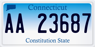 CT license plate AA23687