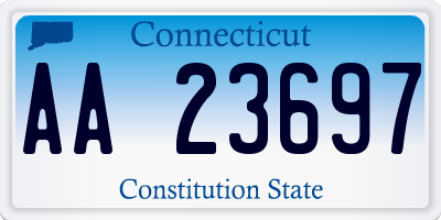 CT license plate AA23697