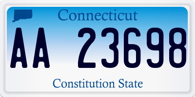 CT license plate AA23698