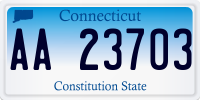 CT license plate AA23703