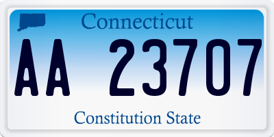 CT license plate AA23707