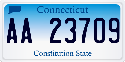 CT license plate AA23709