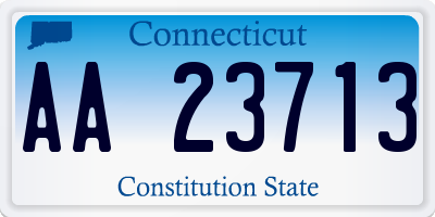 CT license plate AA23713