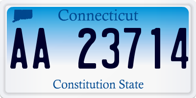 CT license plate AA23714