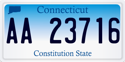 CT license plate AA23716