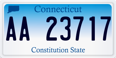 CT license plate AA23717