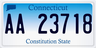 CT license plate AA23718