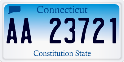 CT license plate AA23721