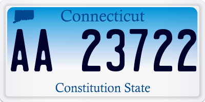 CT license plate AA23722