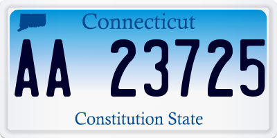 CT license plate AA23725