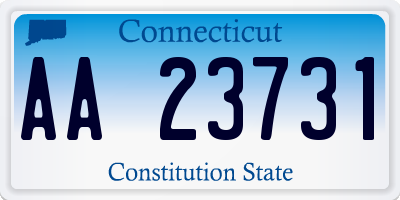 CT license plate AA23731