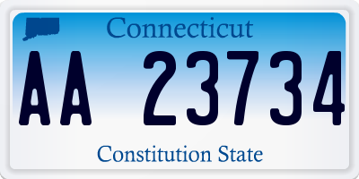 CT license plate AA23734