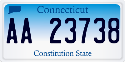 CT license plate AA23738