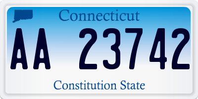 CT license plate AA23742