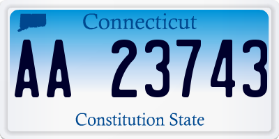 CT license plate AA23743