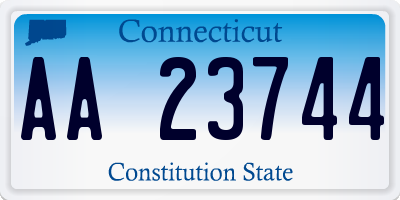 CT license plate AA23744