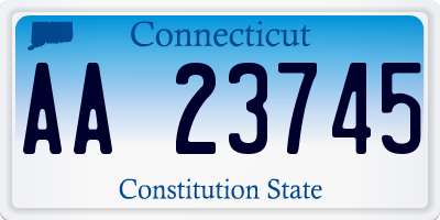 CT license plate AA23745