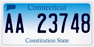 CT license plate AA23748