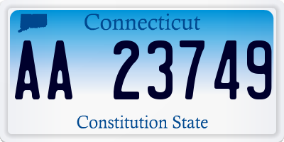 CT license plate AA23749