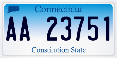 CT license plate AA23751