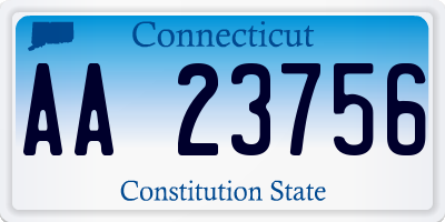 CT license plate AA23756