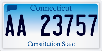 CT license plate AA23757