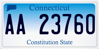 CT license plate AA23760