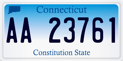 CT license plate AA23761