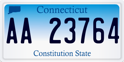 CT license plate AA23764