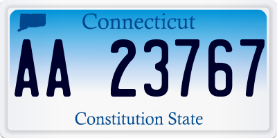 CT license plate AA23767