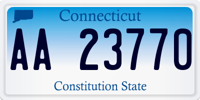 CT license plate AA23770