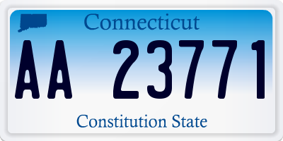 CT license plate AA23771