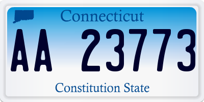 CT license plate AA23773