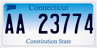 CT license plate AA23774