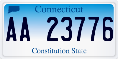 CT license plate AA23776