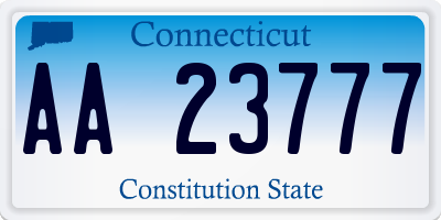 CT license plate AA23777