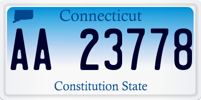 CT license plate AA23778