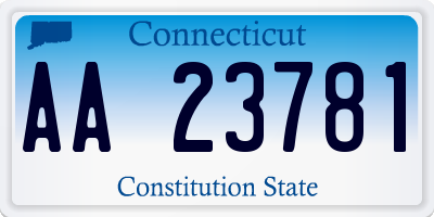 CT license plate AA23781