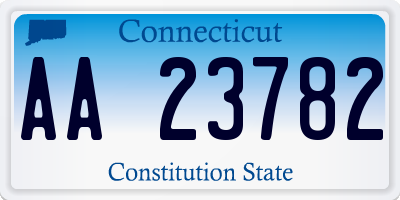 CT license plate AA23782