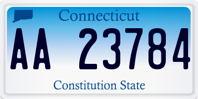 CT license plate AA23784