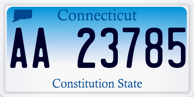 CT license plate AA23785