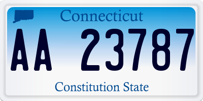 CT license plate AA23787